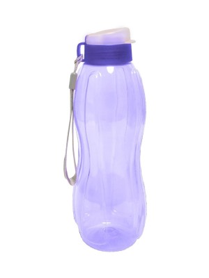 Squeeze 600ml Flip Top Lilás Transparente Garrafa Plástica Reutilizável com Tampa Antivazamento Ideal para Academia, Escola, Trabalho e Uso Diário
