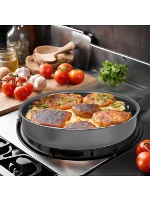 Frigideira reta 18cm preta antiaderente em alumínio com cabo ergonômico para uso diário