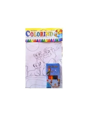 Colorindo Kit de Pintar Infantil com Desenhos para Colorir e Giz de Cera Ideal para Educação, Criatividade, Coordenação Motora e Lazer