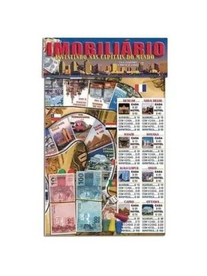 Imobiliário Jogo Educativo de Comprar e Vender Propriedades Investindo nas Capitais do Mundo Ideal para Diversão em Família e Aprendizado Financeiro