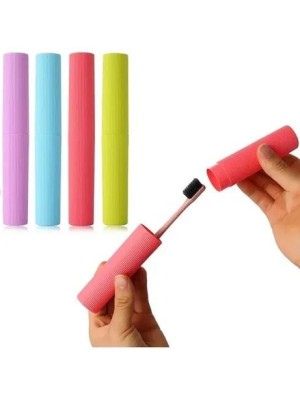 Porta Escova de Dentes 20x6cm 60g Compacto e Resistente Estojo Protetor para Escova Ideal para Viagem Banheiro Organização