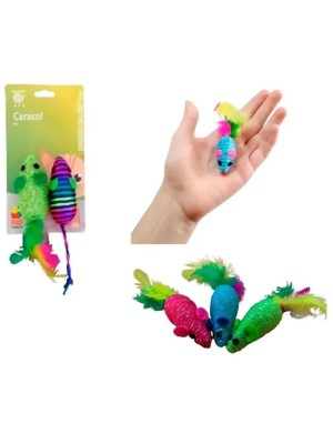Brinquedo para Gato com Catnip 7,5cm Kit 2 Peças Ratinho com Pena Interativo Atrativo para Gatos Filhotes e Adultos