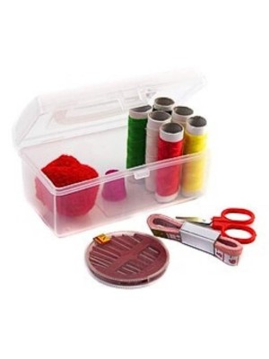 Kit Costura Completo C/11 Peças Portátil com Estojo Organizador Linhas Agulhas Tesoura Ideal para Viagem e Reparos Rápidos