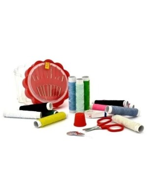 Kit Costura Completo C/12 Peças Portátil com Estojo Organizador Linhas Agulhas Tesoura Ideal para Viagem Reparos Rápidos