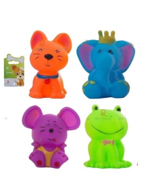 Mordedor Pet Animais Sortidos PVC 9cm Brinquedo Interativo Resistente para Cães Pequenos e Médios Colorido Anti Estresse