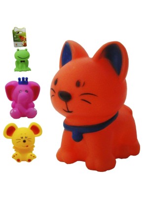 Mordedor Pet Animais Sortidos PVC 9cm Brinquedo Interativo Resistente para Cães Pequenos e Médios Colorido Anti Estresse