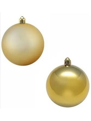 Bola Mista Tubo Champagne Com 9 Peças 6cm Enfeite Natalino Fosco e Brilhante para Árvore de Natal Guirlanda Arranjos e Decoração Natalina Sofisticada