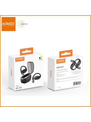 Fone de Ouvido Bluetooth Sem Fio KD-794 TWS com Estojo Carregador, Gancho Auricular, Som Estéreo e Compatível com Android e iPhone