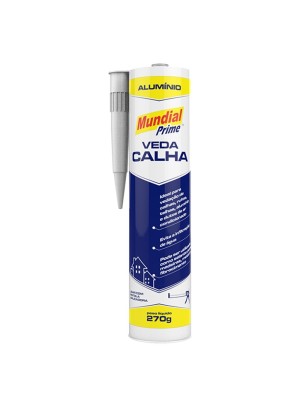 Veda Calha Alumínio Mundial Prime 300ml 270g Selante Vedante para Calhas Telhados Rufos com Alta Resistência às Intempéries