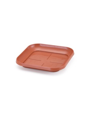 PRATO DE VASO QUADRADO GRANDE TELHA 23X23X3CM UN.