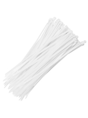 ABRAÇADEIRA NYLON BRANCA 3,6X200MM PCT C/100 PÇS