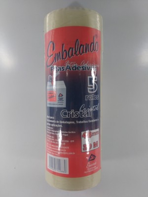 FITA ADESIVA 5ROLOS 48X30 CRISTAL UN. EMBALANDO
