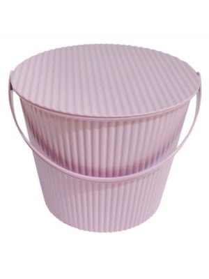 CESTO DE PLASTICO C/ TAMPA 25,5X20,5CM UN.