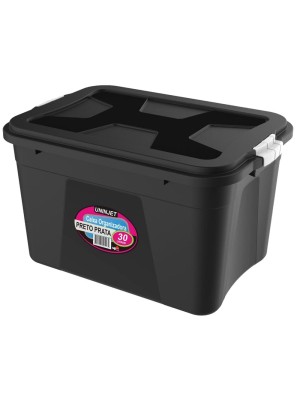 CAIXA ORGANIZADORA MULTIUSO PRETA 30L UN.