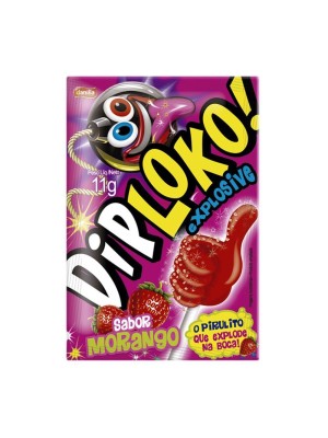 PIRULITO DIP LOKO 11G UN. BOOOM MORANGO DANILLA