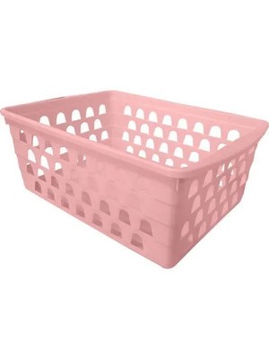 CESTO MULTIUSO GRANDE RETANGULAR ROSA ALTO UN.