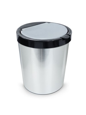 Lixeira para Escritório 10 Litros Metalizado Inox com Tampa – Compacta, Resistente, Higiênica e Ideal para Ambientes Comerciais e Domésticos