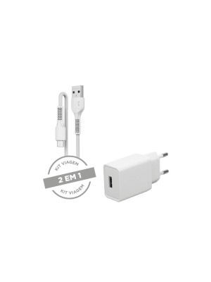 CARREGADOR COMPLETO TIPO C 2.1A BIVOLT VQ-T110 UN. LETRON