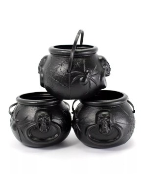 Mini Caldeirão Bruxa Decoração de Halloween Porta-Doces Criativo para Festas Temáticas