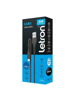 CABO TIPO C 2.4M 1M PRETO