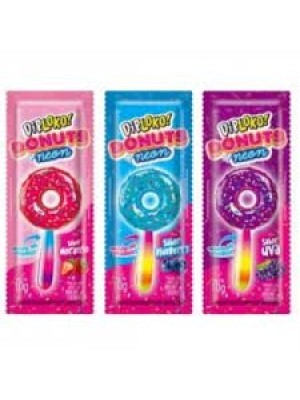 PIRULITO DIPLOKO NEON DONUTS 10G UN. SABOR FRUTAS SORTIDAS DANILLA