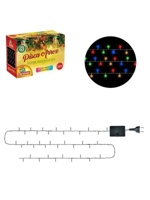 Pisca Arroz Colorido 100 Lâmpadas LED 4,2 Metros 220V Com 8 Funções Iluminação Decorativa Natalina