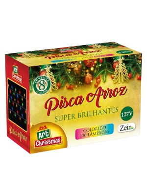 PISCA ARROZ COLOR 100 LAMPADAS 4,2M 127V UN. ZEIN