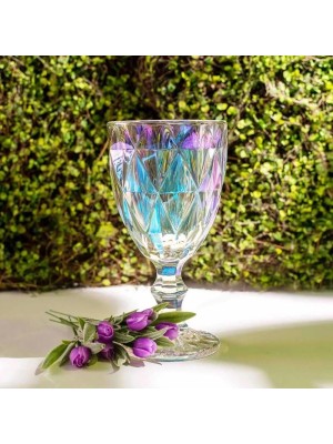 TACA DE VIDRO DIAMANTE RAINBOW 300ML UN.