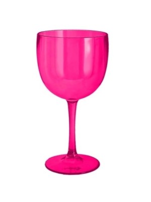 TACA GIN ROSA NEON 580ML UN. PLASTI FESTA