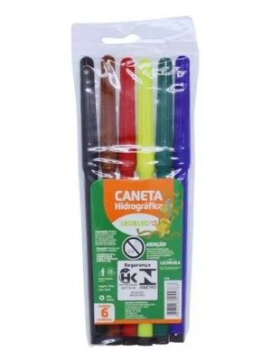 CANETA HIDROGRAFICA C/6 CORES UND.