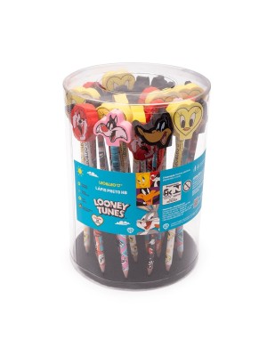LAPIS HB COM BORRACHA NA PONTA LOONEY TUNES POTE C/30PCS UN.