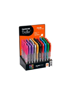 CANETA GEL BRILHO 9 CORES DISPLAY C/60 UN.